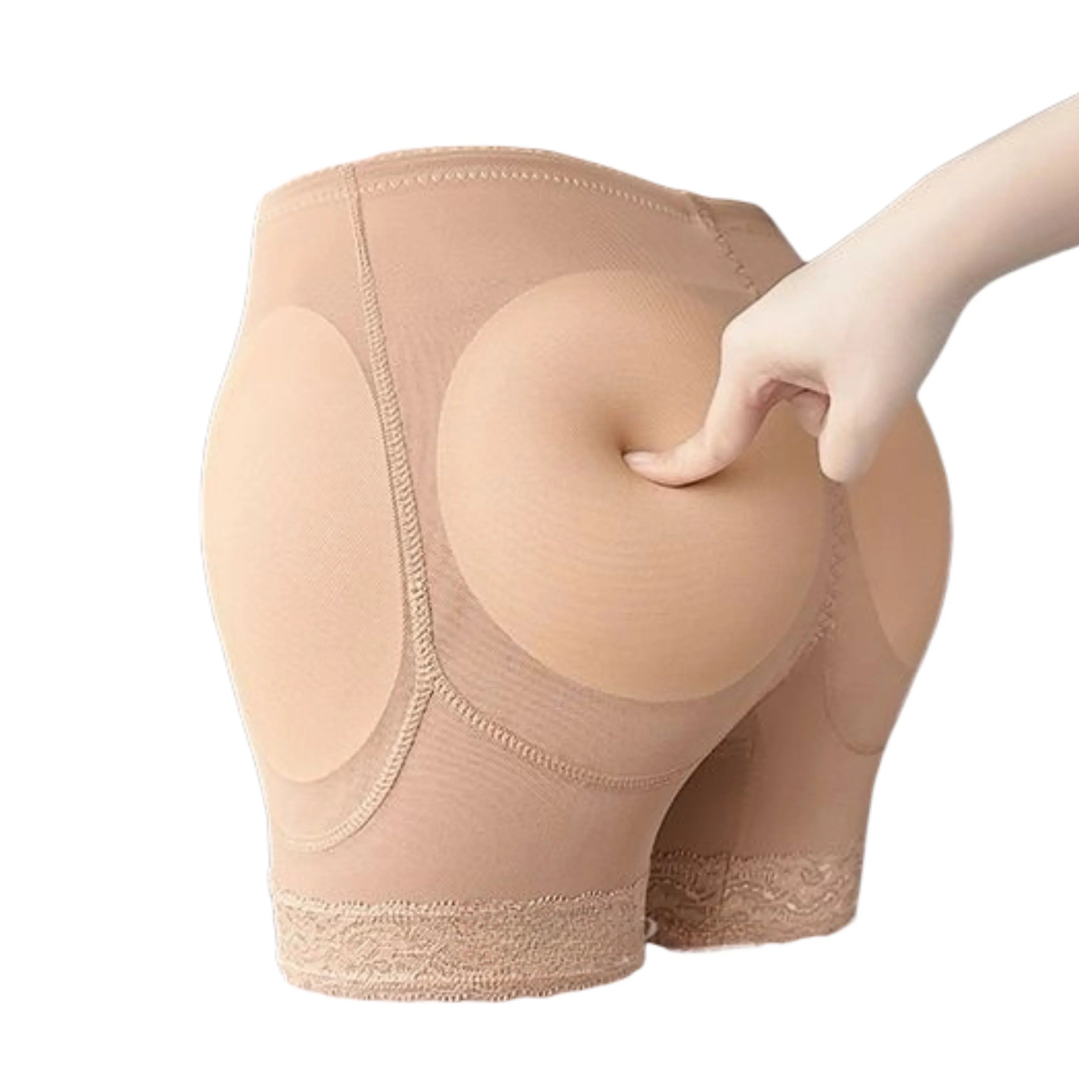 1pc Women Plus Size Butt Lift Padded Shorts With Detachable Foam Pad - Rozzlux