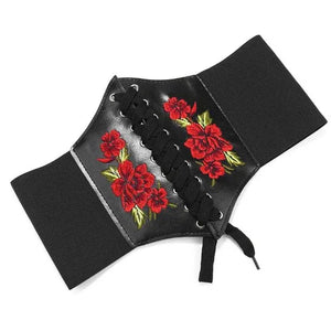 Decorative elastic waist belt for women, simple and versatile, perfect for shirt dresses, trendy all year round, wide straps for a slimming effect. - Rozzlux
